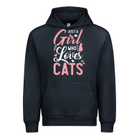 Navy just a girl who loves cats cute cat lover gifts Urban Hoodie - longCreatives