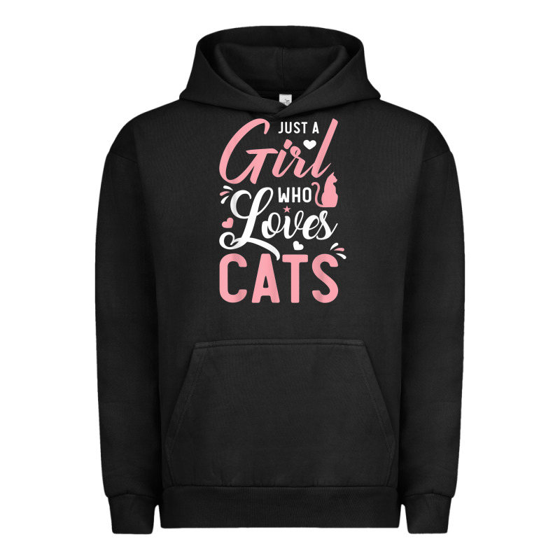 Just A Girl Who Loves Cats Cute Cat Lover Gifts Urban Hoodie by longCreatives | Teevron