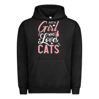 Pigment Black just a girl who loves cats cute cat lover gifts Urban Hoodie - longCreatives