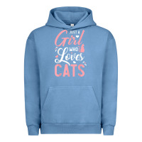 Pigment Pebble Blue just a girl who loves cats cute cat lover gifts Urban Hoodie - longCreatives