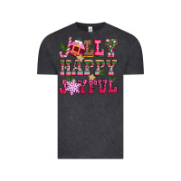 Vintage Black jolly happy joyful pink christmas Vintage Tee - CowGirlArtShop