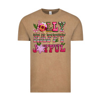 Vintage Coffee jolly happy joyful pink christmas Vintage Tee - CowGirlArtShop