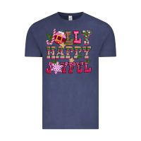 Vintage Denim jolly happy joyful pink christmas Vintage Tee - CowGirlArtShop