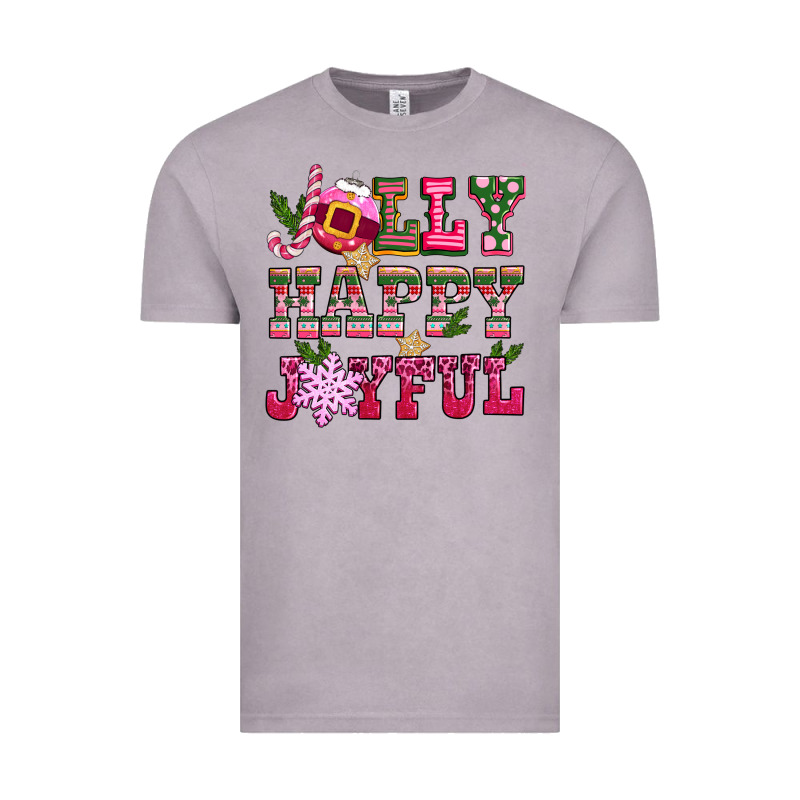 Jolly Happy Joyful Pink Christmas Vintage Tee by CowGirlArtShop | Teevron