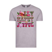 Vintage Zinc jolly happy joyful pink christmas Vintage Tee - CowGirlArtShop