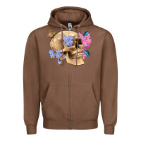Chestnut skull flora butterfly Zipper Hoodie - Artiststas
