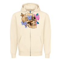 Sandshell skull flora butterfly Zipper Hoodie - Artiststas