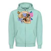 Seafoam skull flora butterfly Zipper Hoodie - Artiststas