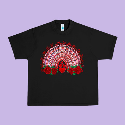 Valentines Day Rainbow With Roses Urban Heavy Tee Designed By Ranaportraitstore