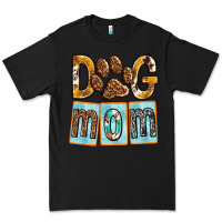 Black Dog Mom with Paw Premium Tee - texasbilliewilder