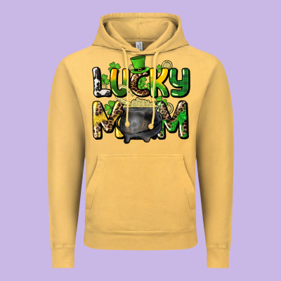 Lucky Mom St. Patrick's Vintage Hoodie Designed By Howdyjamesfarm