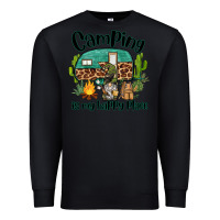 Black camping is my happy place caravan and gnome Premium Sweatshirt - BarkalooDesign
