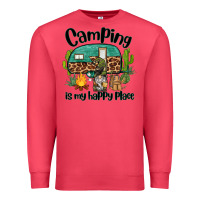 Cardinal camping is my happy place caravan and gnome Premium Sweatshirt - BarkalooDesign