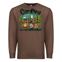 Chestnut camping is my happy place caravan and gnome Premium Sweatshirt - BarkalooDesign