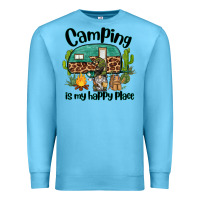 Ocean Blue camping is my happy place caravan and gnome Premium Sweatshirt - BarkalooDesign