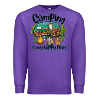Purple camping is my happy place caravan and gnome Premium Sweatshirt - BarkalooDesign