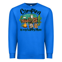 True Royal camping is my happy place caravan and gnome Premium Sweatshirt - BarkalooDesign