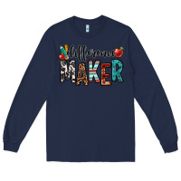Navy difference maker teacher Long Sleeve Tee - OliviaCreatesArt