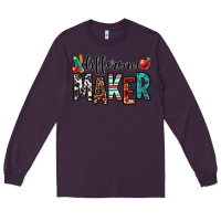 Plum difference maker teacher Long Sleeve Tee - OliviaCreatesArt