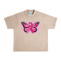 French Oak Cancer ribbon butterfly Cancer Awareness Urban Heavy Tee - HowdyJamesFarm