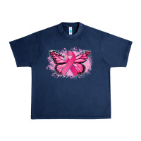 Navy Cancer ribbon butterfly Cancer Awareness Urban Heavy Tee - HowdyJamesFarm