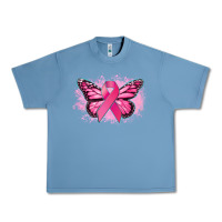 Pebble Blue Cancer ribbon butterfly Cancer Awareness Urban Heavy Tee - HowdyJamesFarm
