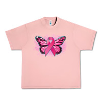Salmon Cancer ribbon butterfly Cancer Awareness Urban Heavy Tee - HowdyJamesFarm