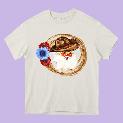 Cowboy Santa Heavy Core Tee Designed By Bettercallsaul