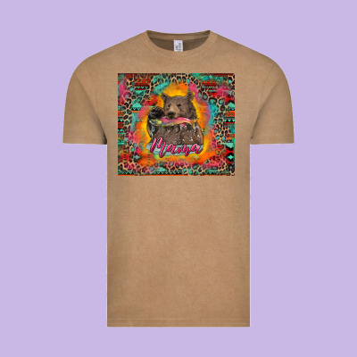 Mama Bear Leopard And Aztec Vintage Tee Designed By Ranaportraitstore