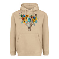 Mushroom boho bull skull Heavyweight Hoodie - BarkalooDesign