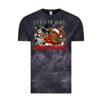 Cloud Black herd it was christmas Vintage Tee - CowGirlArtShop
