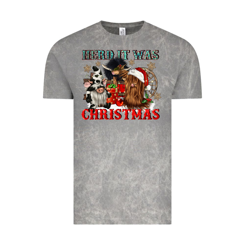 Herd It Was Christmas Vintage Tee by CowGirlArtShop | Teevron