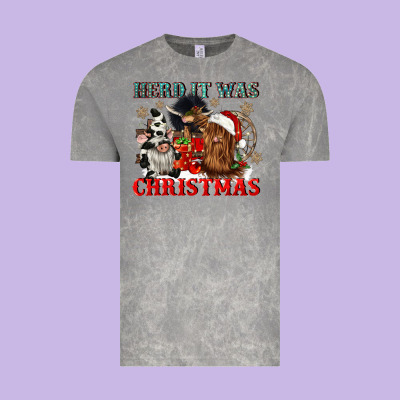 Herd It Was Christmas Vintage Tee Designed By Cowgirlartshop