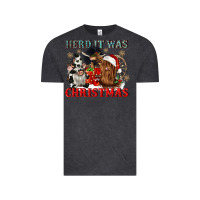 Vintage Black herd it was christmas Vintage Tee - CowGirlArtShop