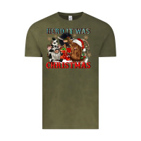 Vintage Olive herd it was christmas Vintage Tee - CowGirlArtShop