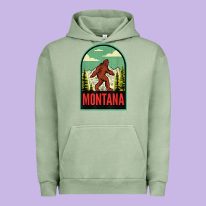 Montana Vintage Bigfoot Travel Urban Hoodie Designed By Longcreatives