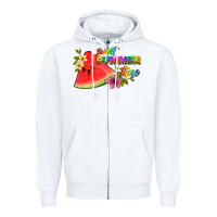 White sweet summer time Zipper Hoodie - Artiststas