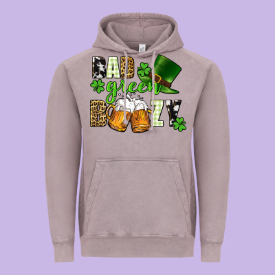 Bad Green Boozy St. Patrick's Day Vintage Hoodie Designed By Cowgirlartshop