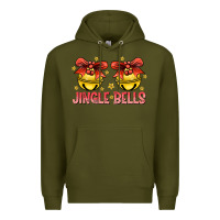 Army Green Jingle Bells Premium Hoodie - CowhideDigitalArt
