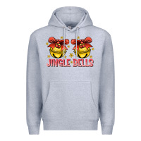 Heather Grey Jingle Bells Premium Hoodie - CowhideDigitalArt