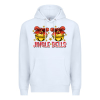 White Jingle Bells Premium Hoodie - CowhideDigitalArt