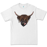 White Black highland cow Premium Tee - RanaPortraitStore