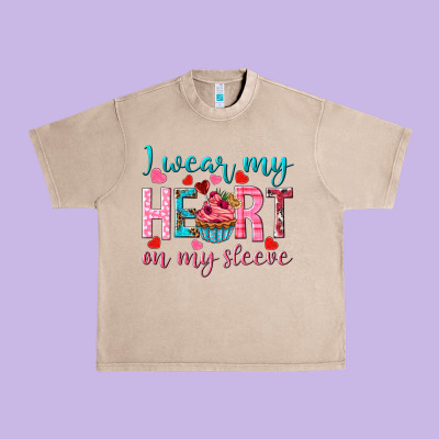 I Wear My Heart On My Sleeve Valentine's Day Urban Heavy Tee Designed By Howdyjamesfarm
