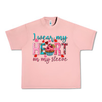 Salmon I wear my heart on my sleeve Valentine's Day Urban Heavy Tee - HowdyJamesFarm