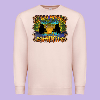 The Best Memories Are Made Around The Campfire Camping Premium Sweatshirt Designed By Barkaloodesign