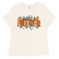 Bone I am a survivor orange ribbon Kidney Cancer Ladies Tee - NancyCooperArtShop