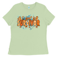 Matcha I am a survivor orange ribbon Kidney Cancer Ladies Tee - NancyCooperArtShop