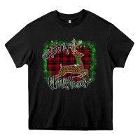 Black Merry Christmas Deer Heavy Core Tee - Bettercallsaul