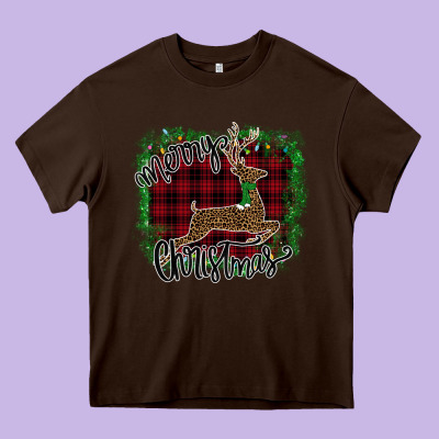 Merry Christmas Deer Heavy Core Tee Designed By Bettercallsaul