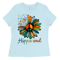 Daisy Peace Sign Hippie Soul Tshirt Flower Lovers Gifts Ladies Tee | Teevron